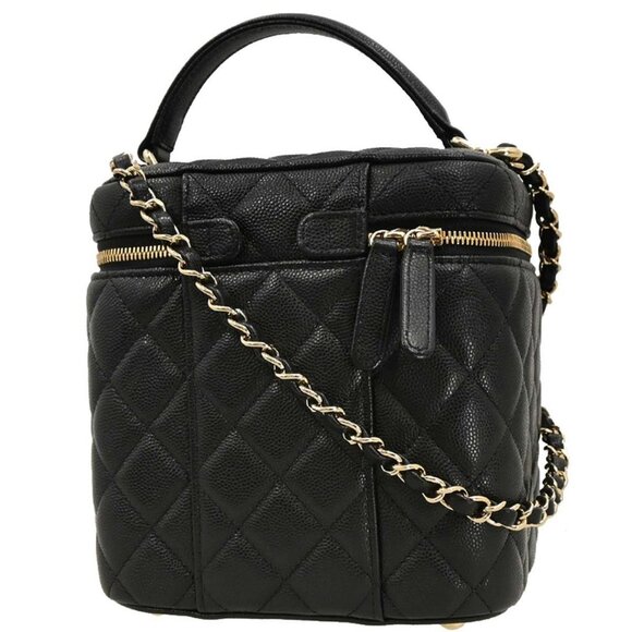 Chanel Black Calfskin Vanity 2way Handbag 166312 - Picture 2 of 10